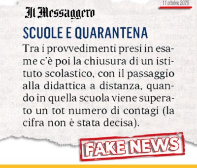 fake news Azzolina