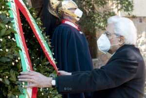 Roma 24/03/2021 Il Presidente Sergio Mattarella in occasione della cerimonia commemorativa del 77° anniversario dell’eccidio delle Fosse Ardeatine